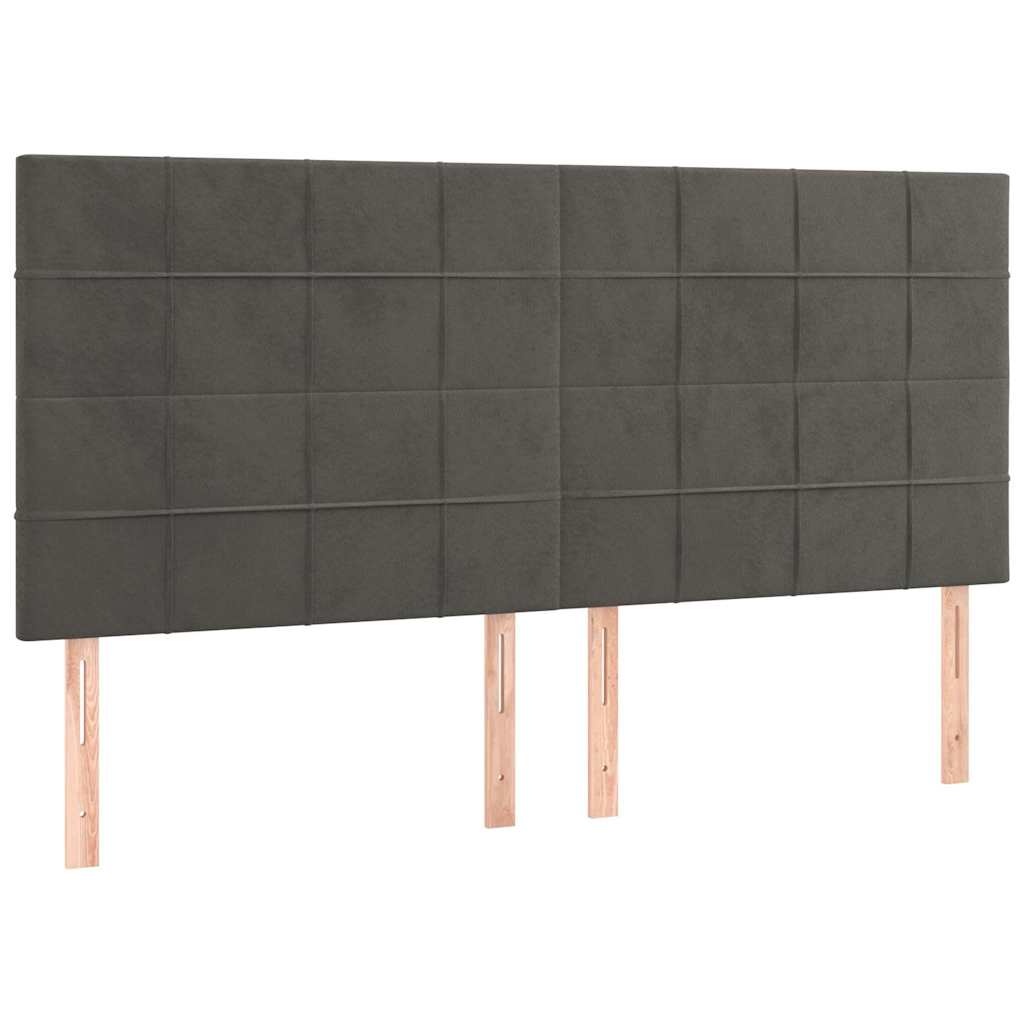 Krevet s oprugama i madracem tamnosivi 180x200 cm baršunasti