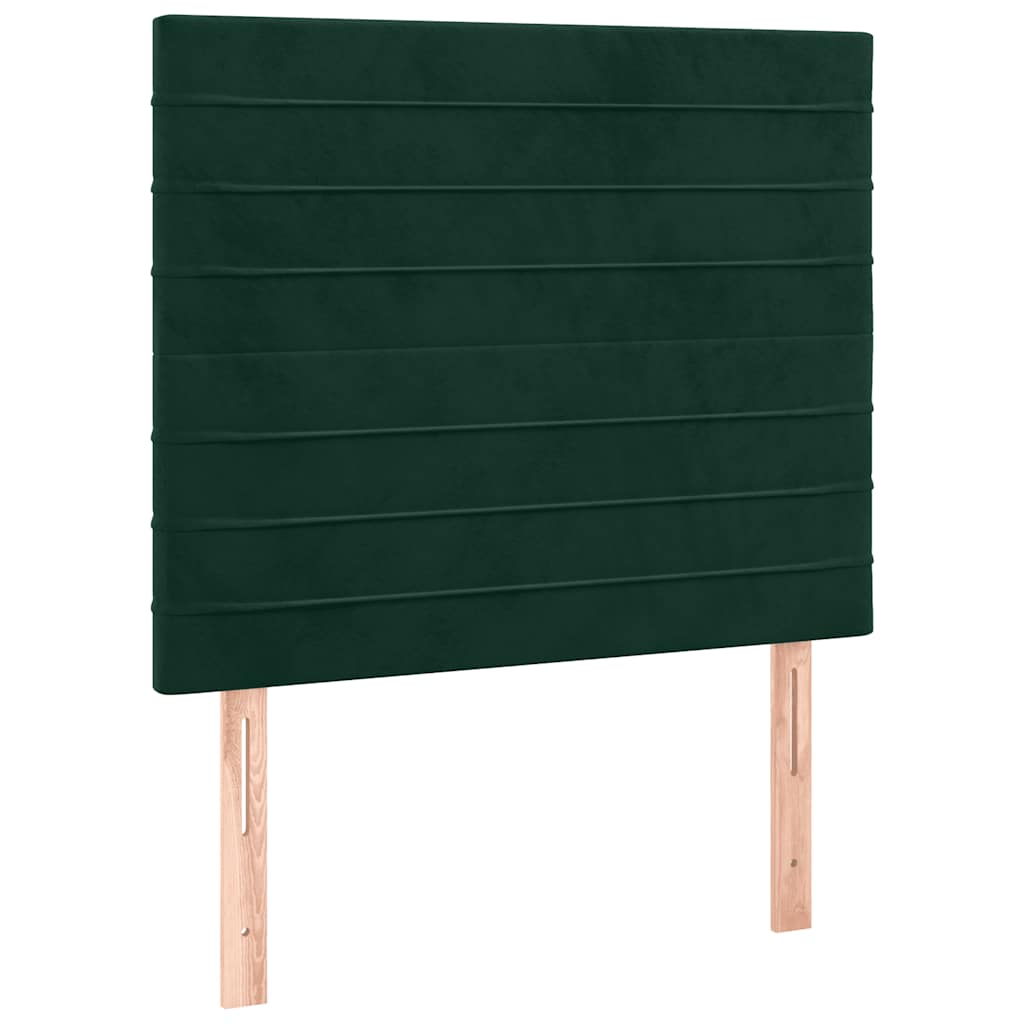 Box spring krevet s madracem tamnozeleni 90x190 cm baršunasti