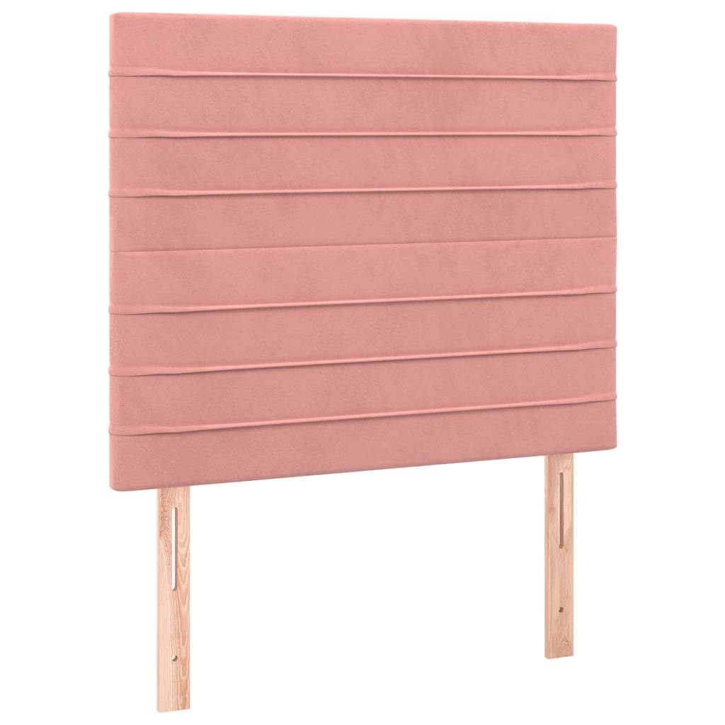 Box spring krevet s madracem ružičasti 90x200 cm baršunasti