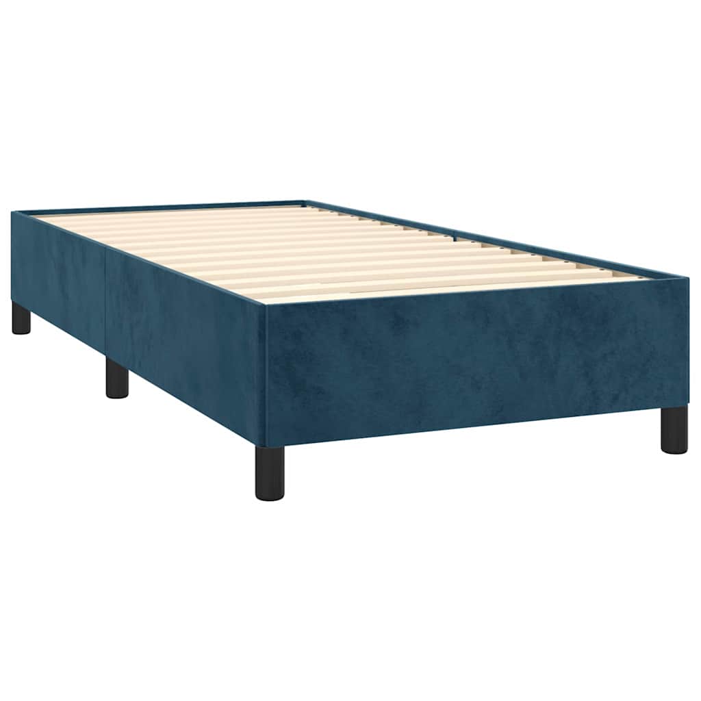 Box spring krevet s madracem tamnoplavi 100x200 cm baršunasti