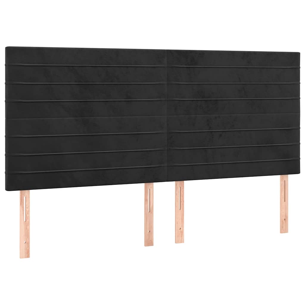 Krevet s oprugama i madracem crni 180x200 cm baršunasti