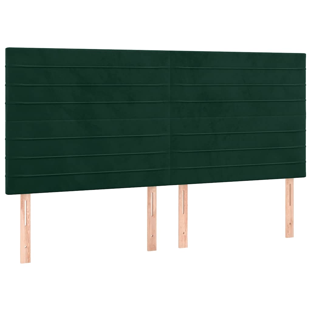 Krevet s oprugama i madracem tamnozeleni 180x200 cm baršunasti