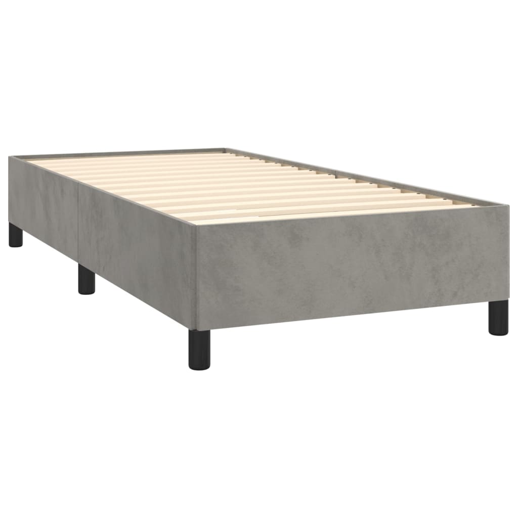 Box spring krevet s madracem svjetlosivi 80 x 200 cm baršunasti