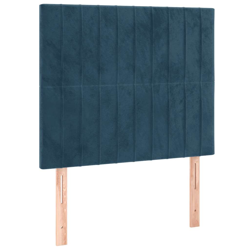 Box spring krevet s madracem tamnoplavi 90x190 cm baršunasti