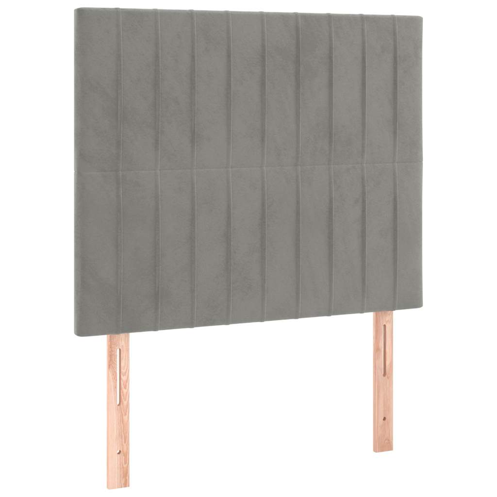 Box spring krevet s madracem svjetlosivi 100x200 cm baršunasti