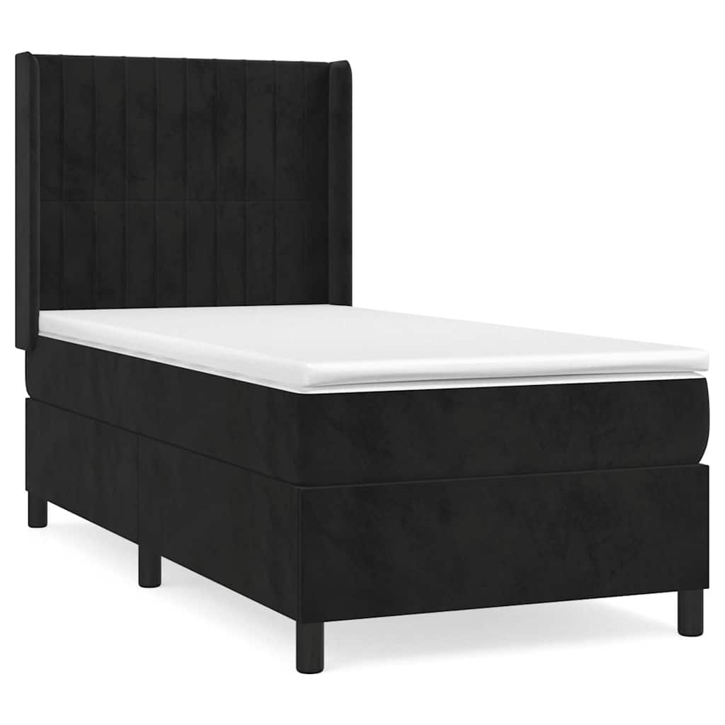 Box spring krevet s madracem crni 100x200 cm baršunasti