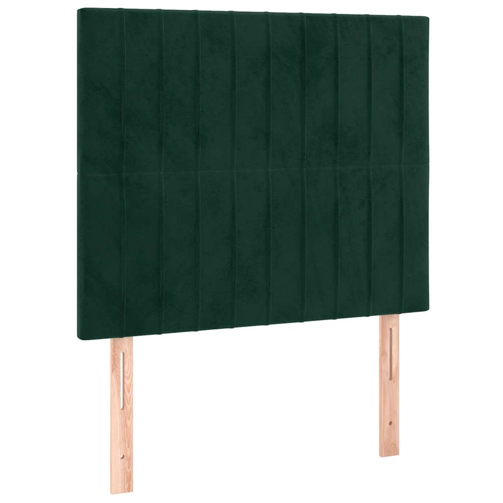 Box spring krevet s madracem tamnozeleni 100x200 cm baršunasti