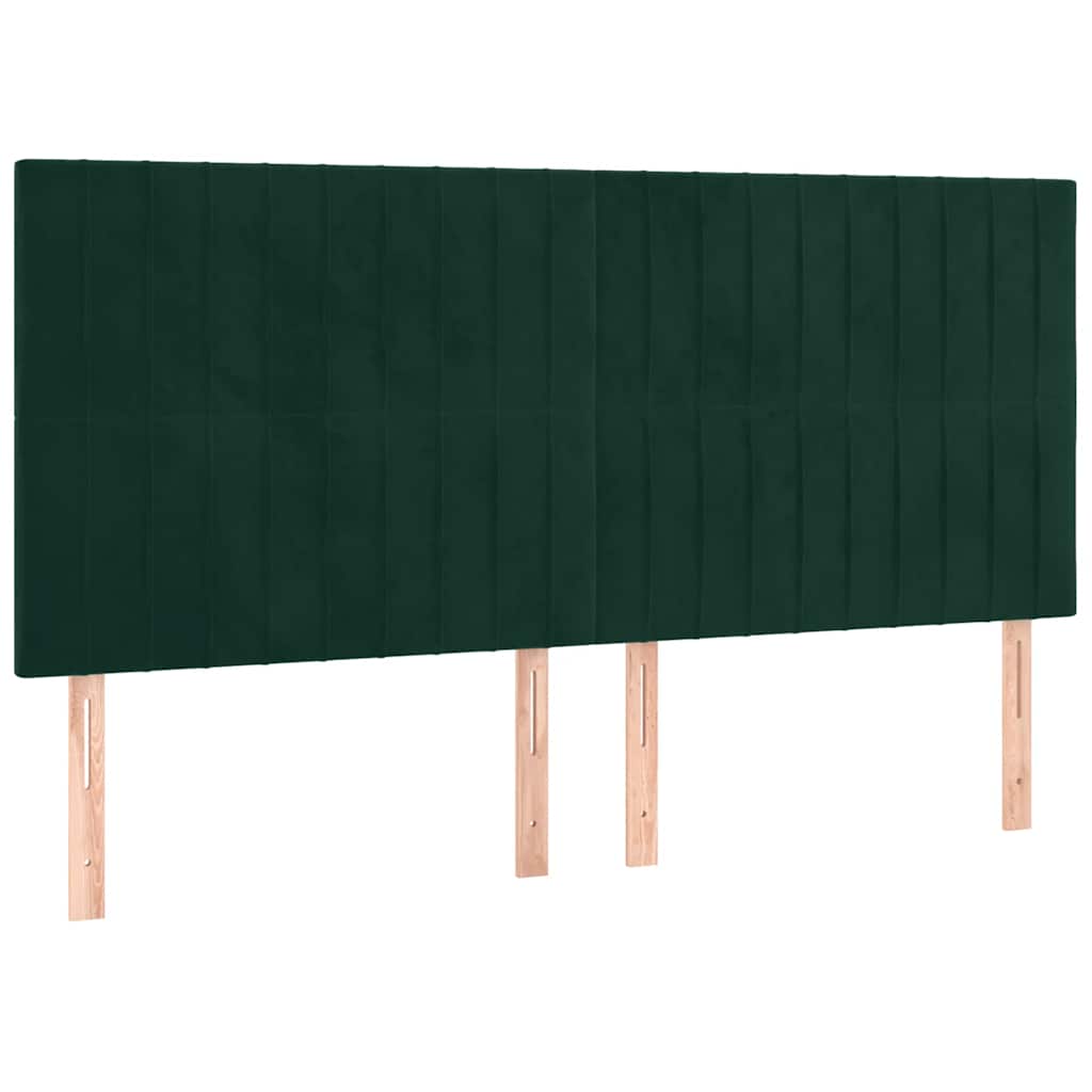 Krevet s oprugama i madracem tamnozeleni 180x200 cm baršunasti