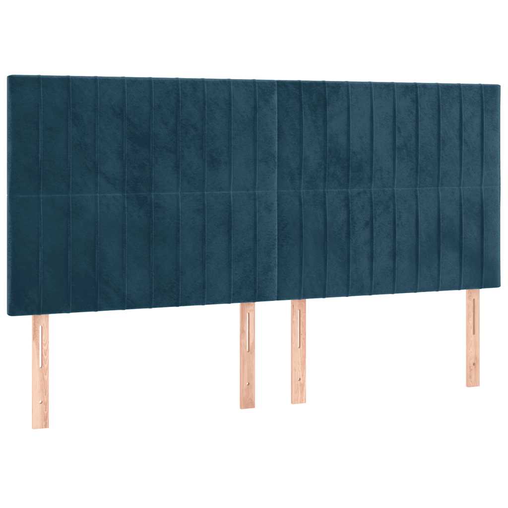 Krevet s oprugama i madracem tamnoplavi 180x200 cm baršunasti