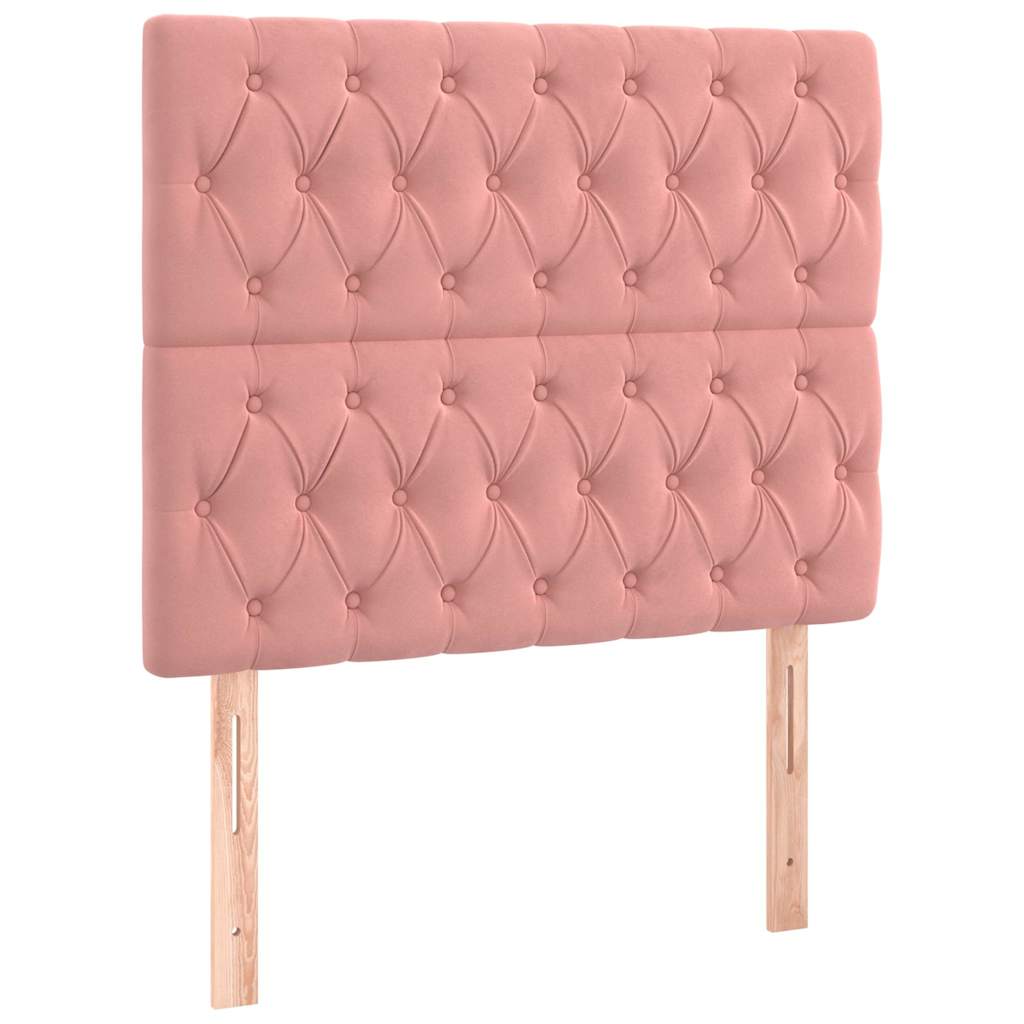 Box spring krevet s madracem ružičasti 90x200 cm baršunasti