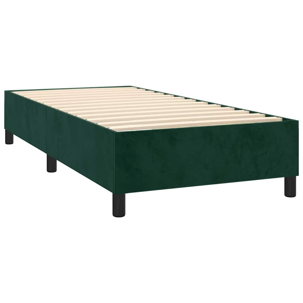 Box spring krevet s madracem tamnozeleni 100x200 cm baršunasti