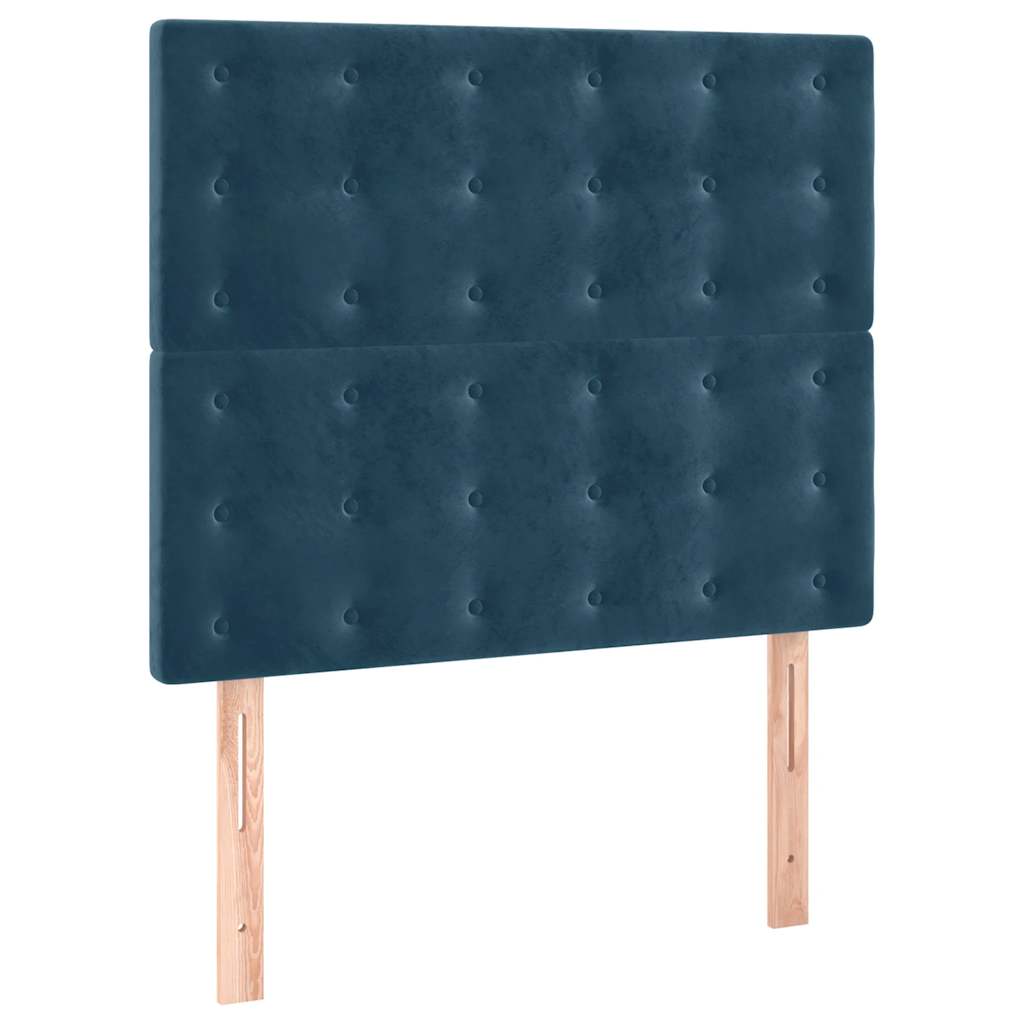 Box spring krevet s madracem tamnoplavi 80 x 200 cm baršunasti