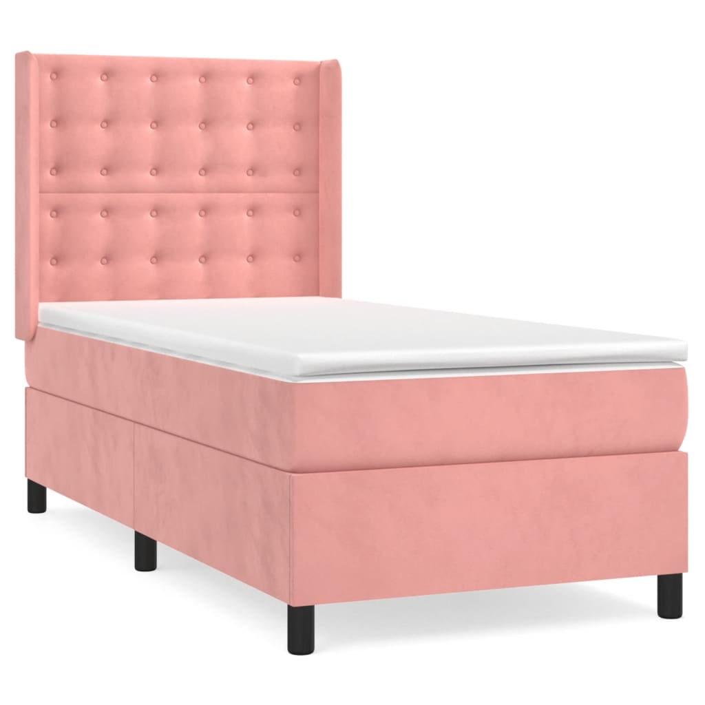 Box spring krevet s madracem ružičasti 80 x 200 cm baršunasti
