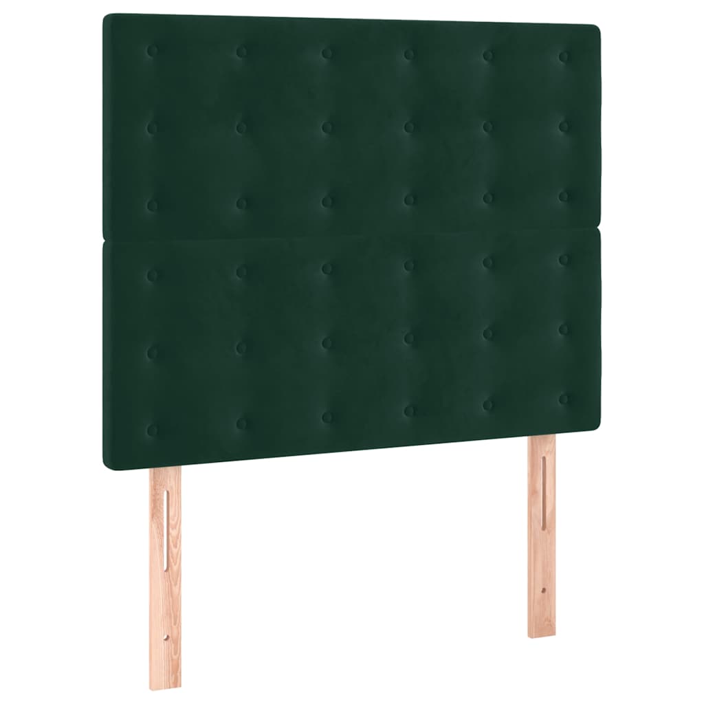 Box spring krevet s madracem tamnozeleni 90x200 cm baršunasti