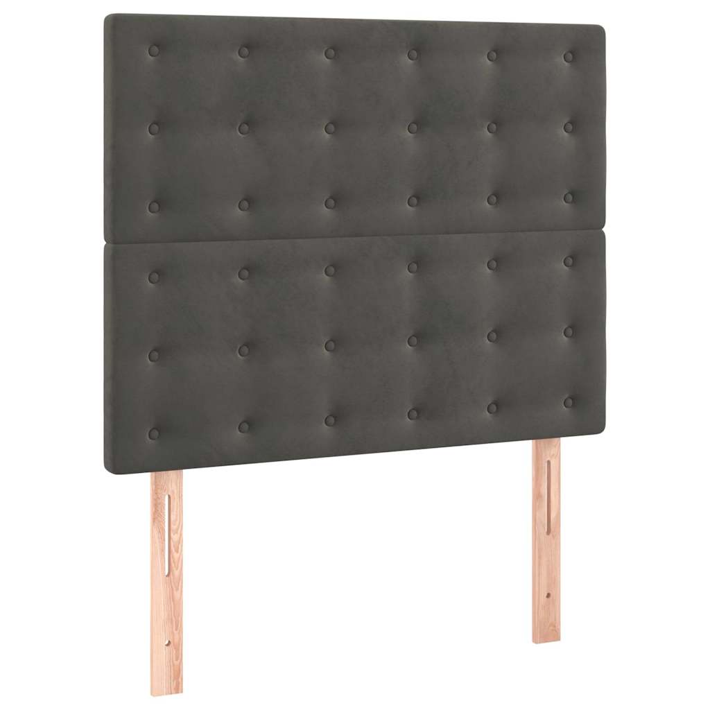 Box spring krevet s madracem tamnosivi 100x200 cm baršunasti