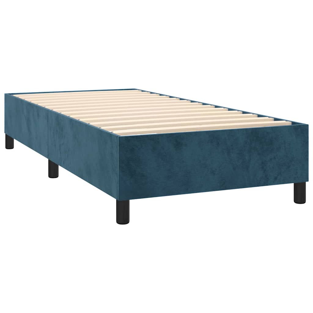 Box spring krevet s madracem tamnoplavi 100x200 cm baršunasti