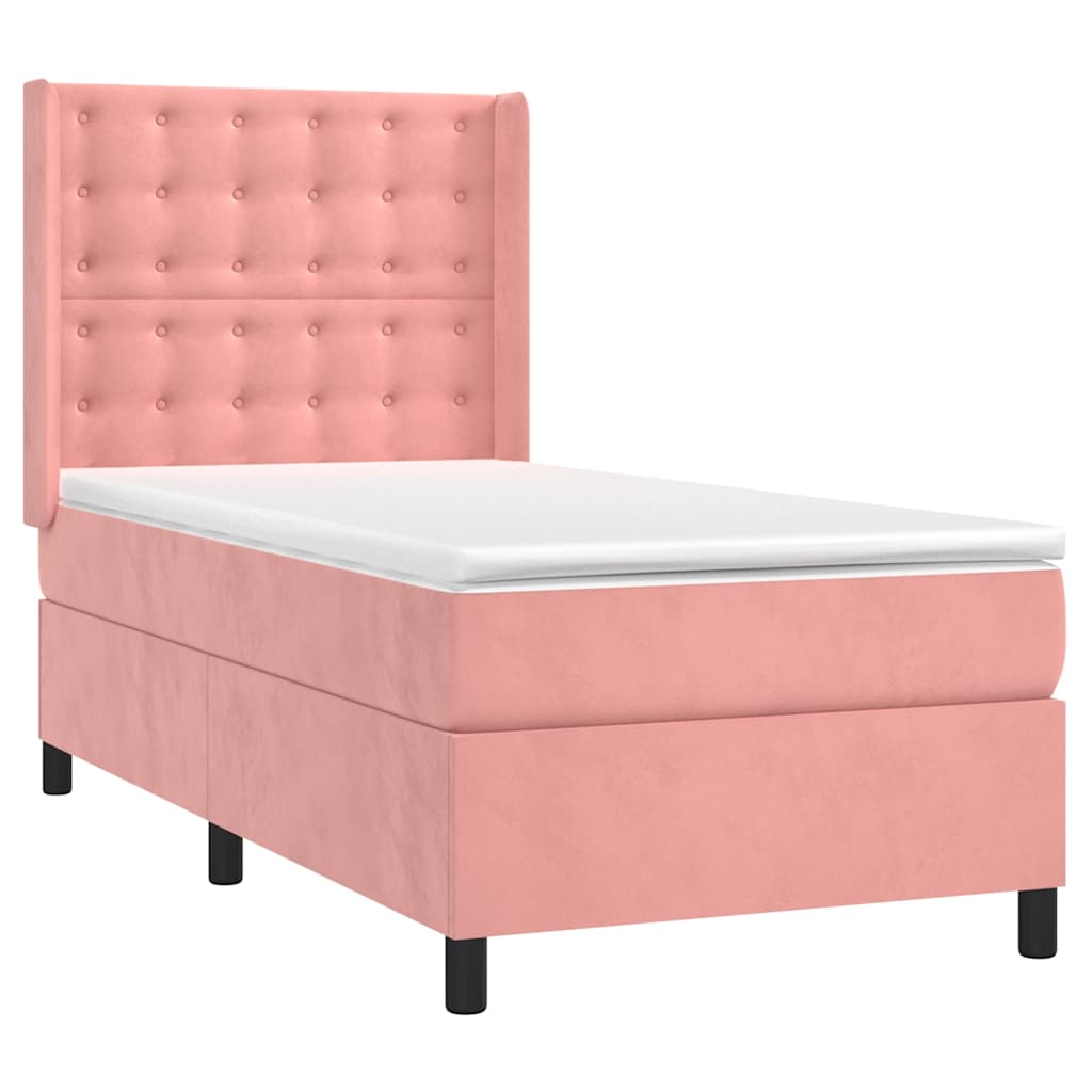 Box spring krevet s madracem ružičasti 100x200 cm baršunasti