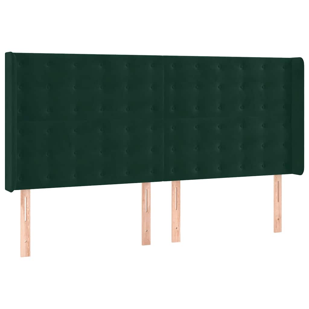 Krevet s oprugama i madracem tamnozeleni 160x200 cm baršunasti