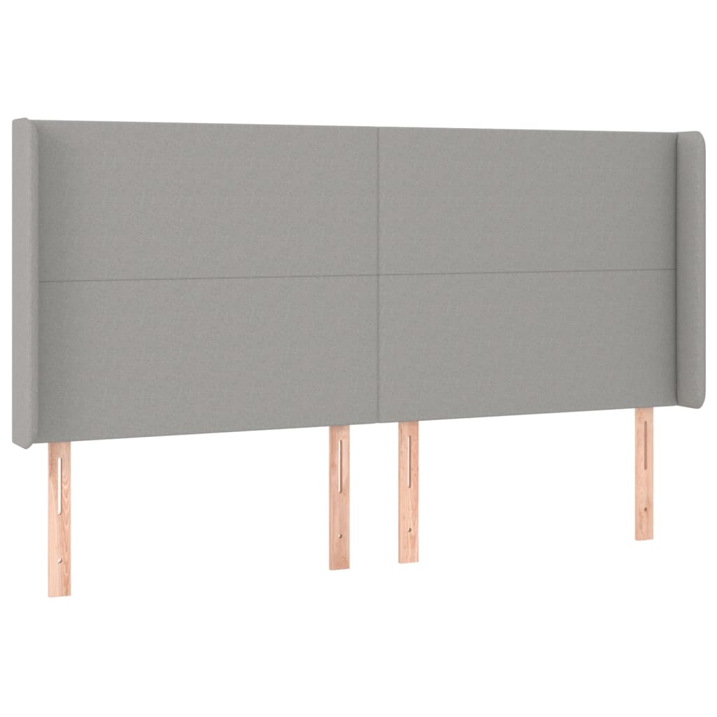 Krevet box spring s madracem LED svjetlosivi 200x200 cm tkanina
