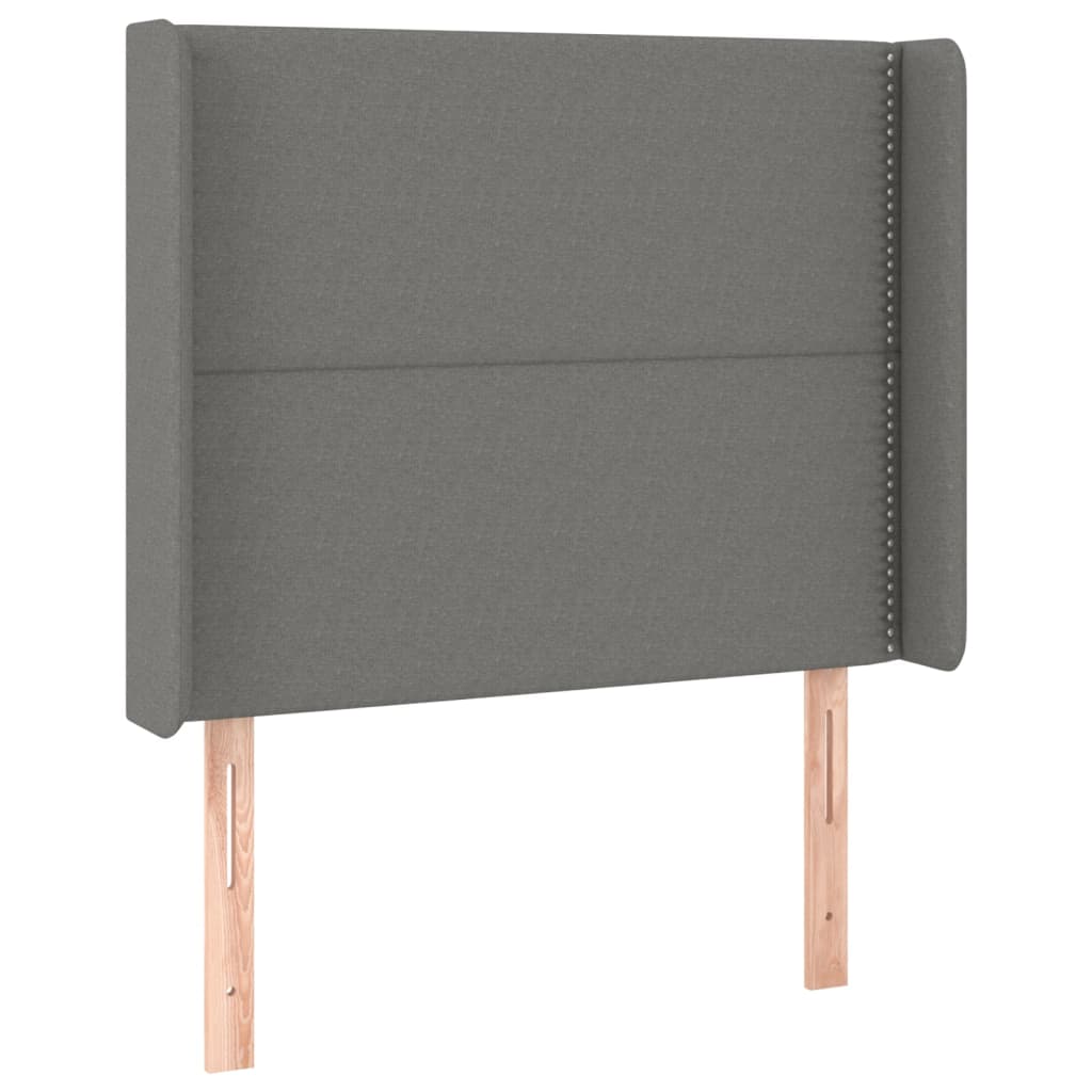 Krevet box spring s madracem LED tamnosivi 90x200 cm tkanina