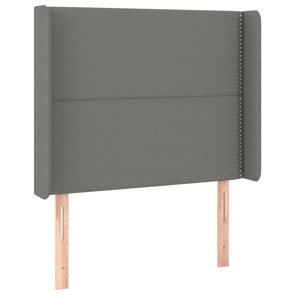 Krevet box spring s madracem LED tamnosivi 100x200 cm tkanina