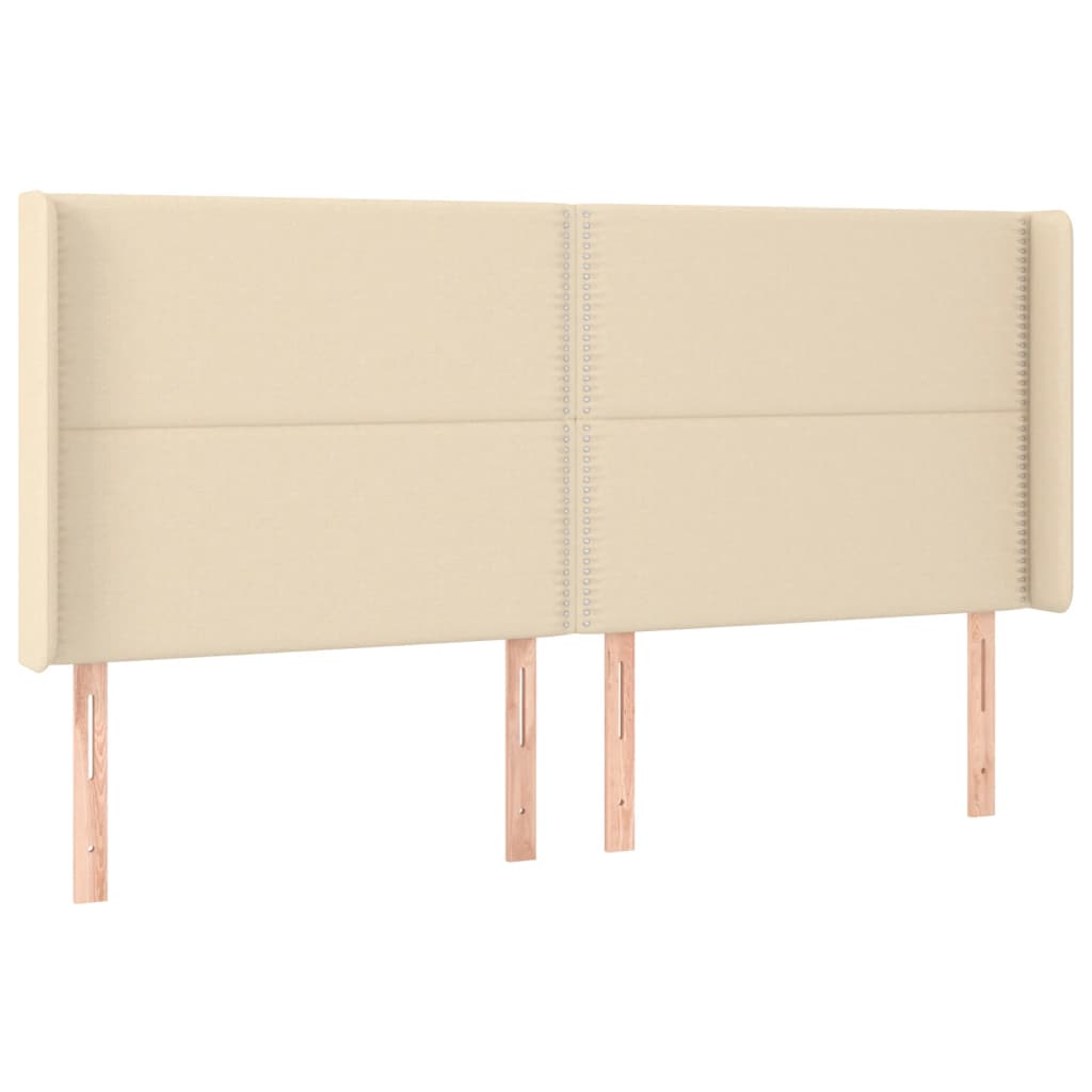 Krevet box spring s madracem LED krem 180x200 cm od tkanine