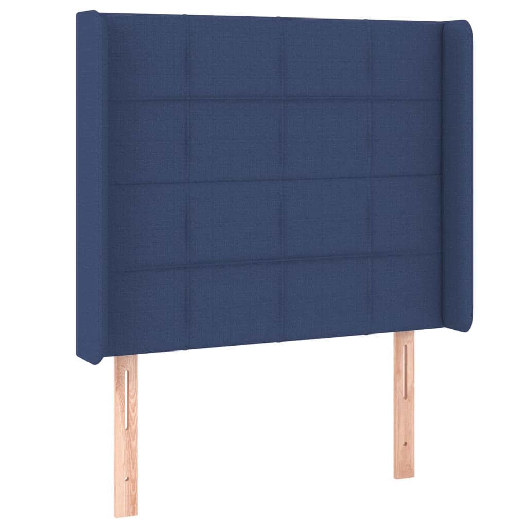 Krevet box spring s madracem LED plavi 80 x 200 cm od tkanine