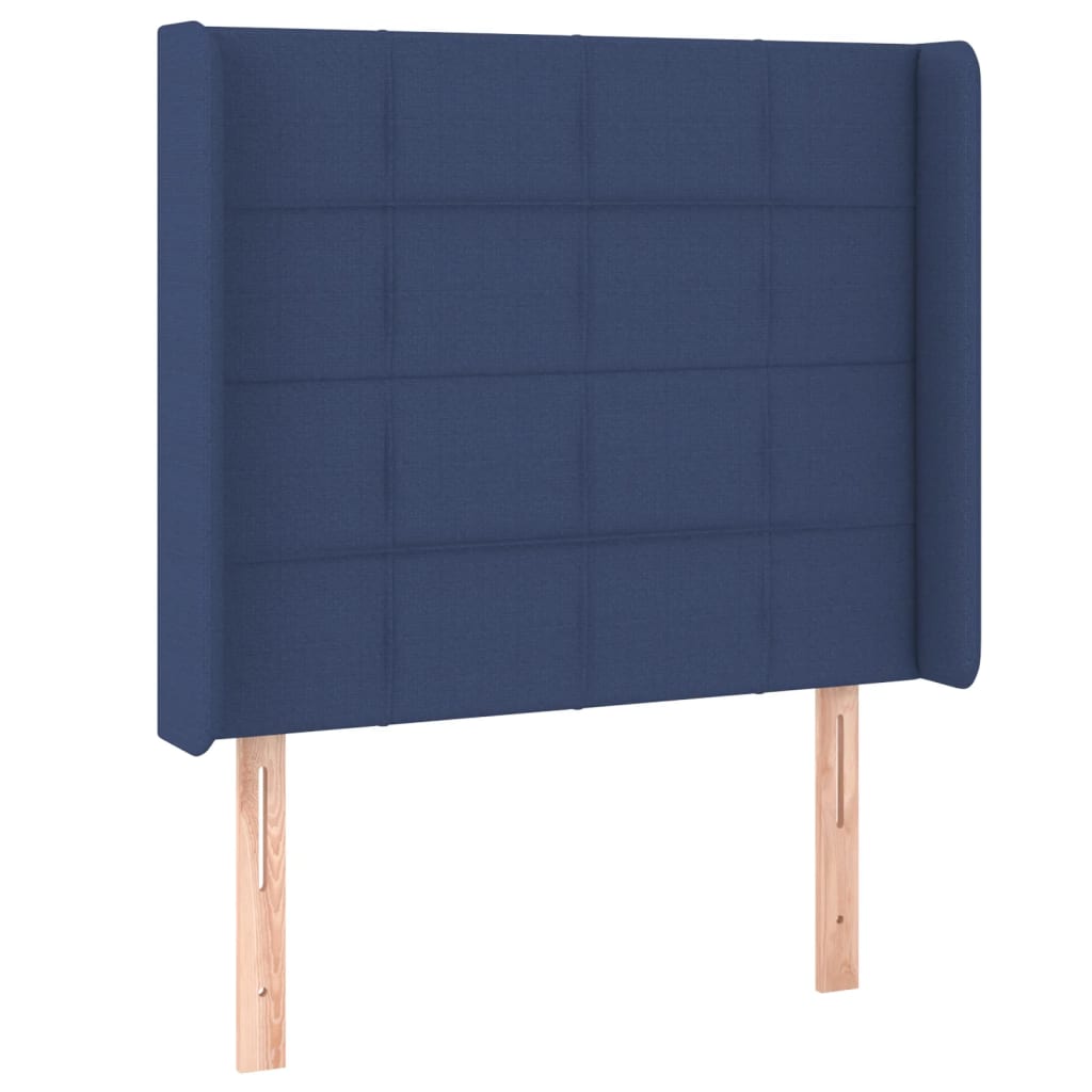 Krevet box spring s madracem LED plavi 90x190 cm od tkanine