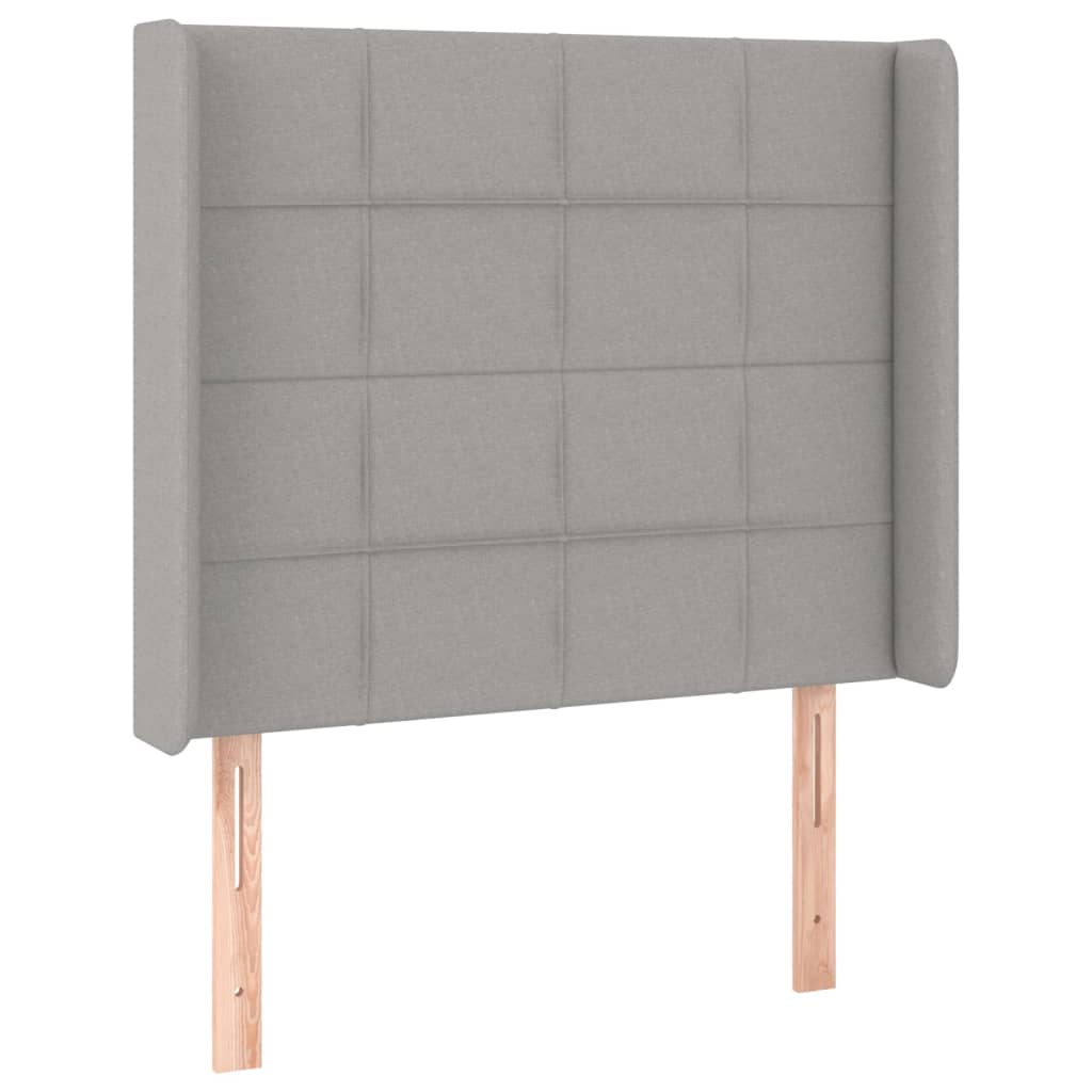 Krevet box spring s madracem LED svjetlosivi 90x200 cm tkanina