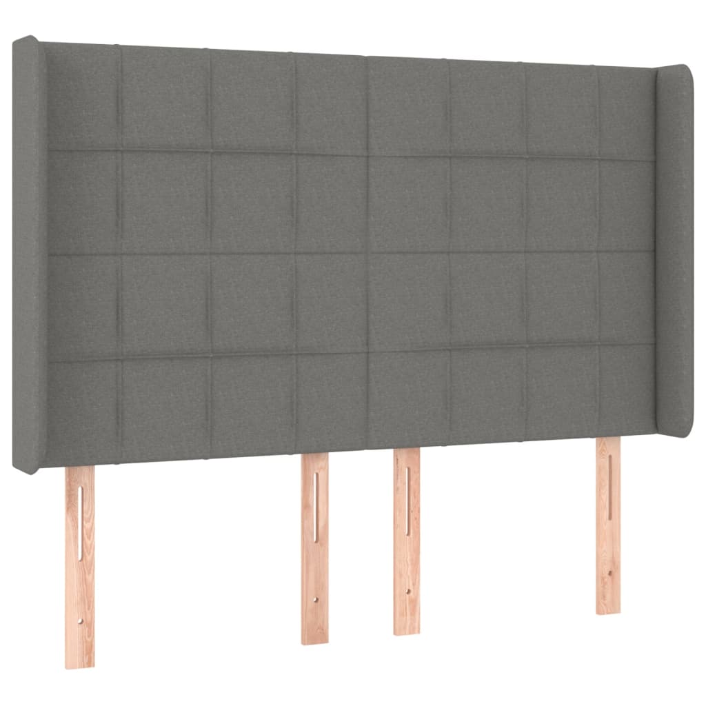 Krevet box spring s madracem LED tamnosivi 140x190 cm tkanina