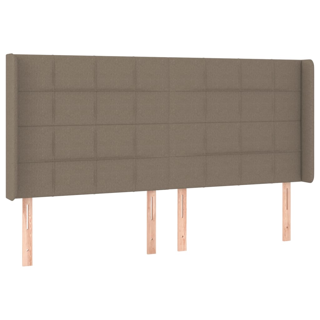Krevet box spring s madracem LED smeđesivi 160x200 cm tkanina