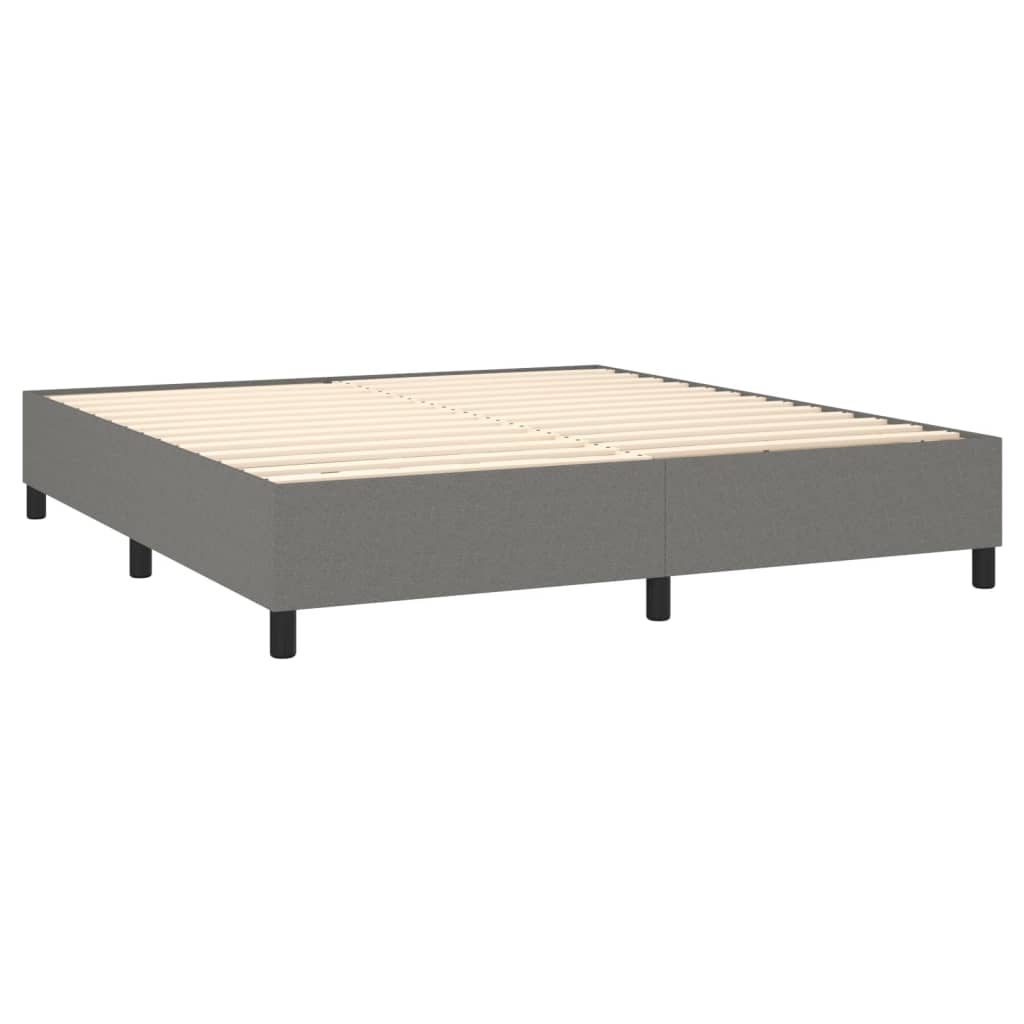 Krevet box spring s madracem LED tamnosivi 180x200 cm tkanina