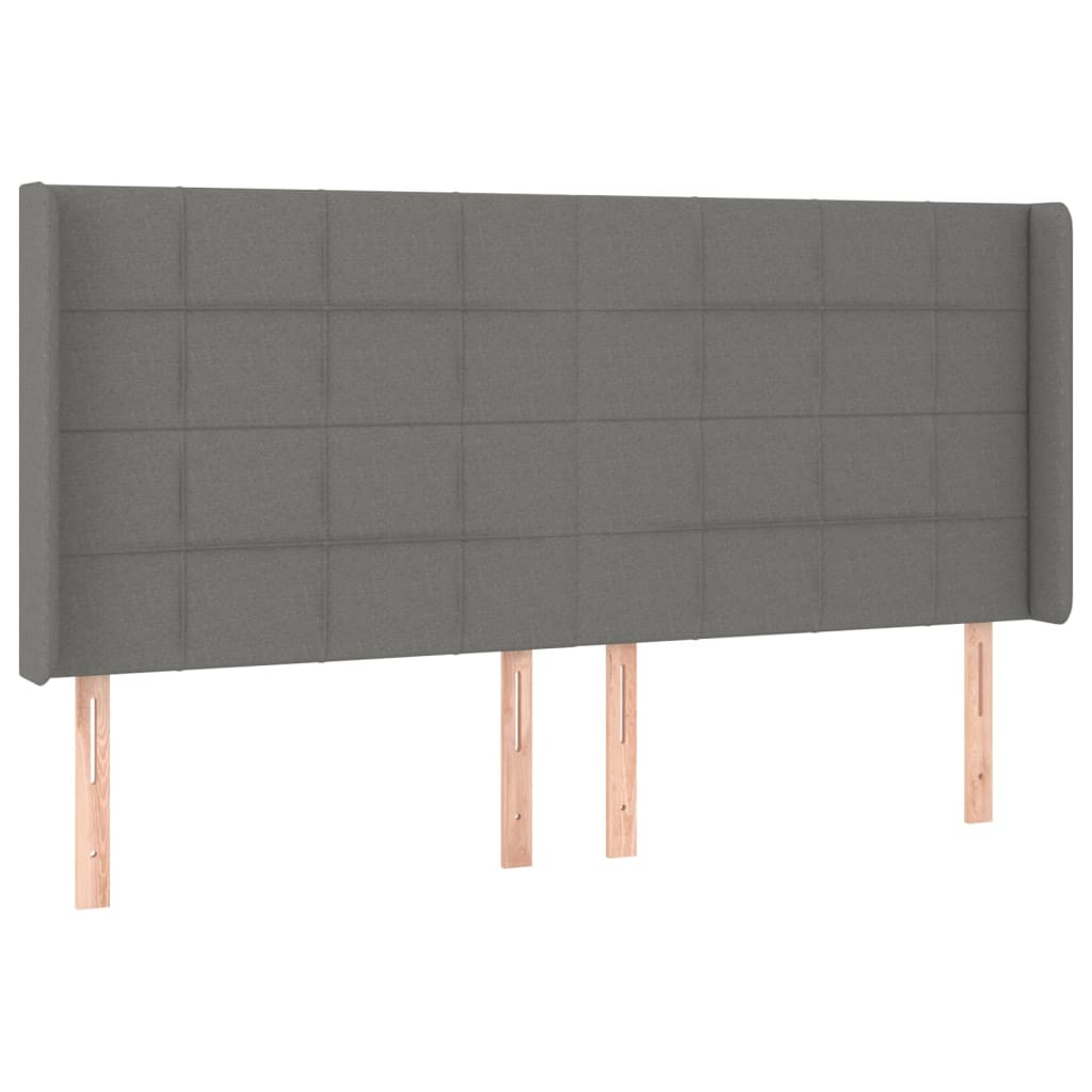 Krevet box spring s madracem LED tamnosivi 180x200 cm tkanina