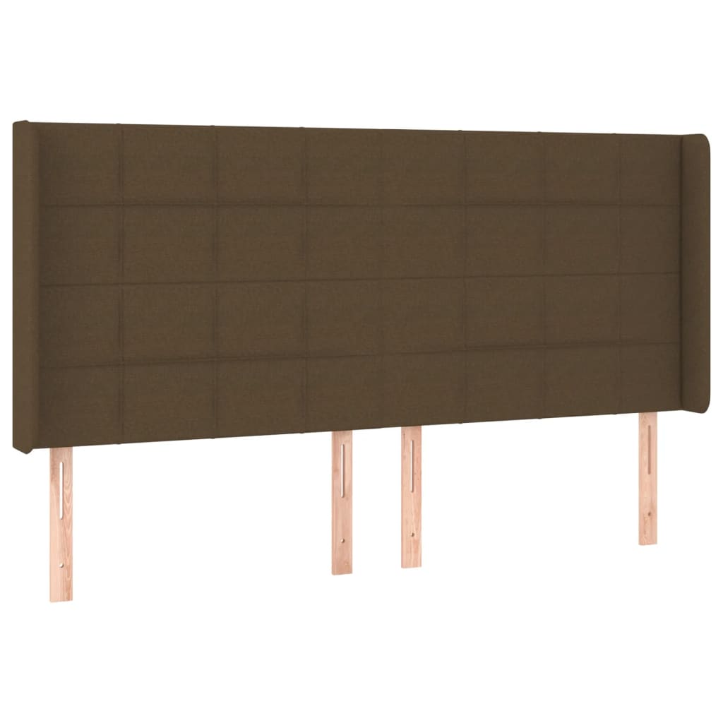 Krevet box spring s madracem LED tamnosmeđi 180x200 cm tkanina