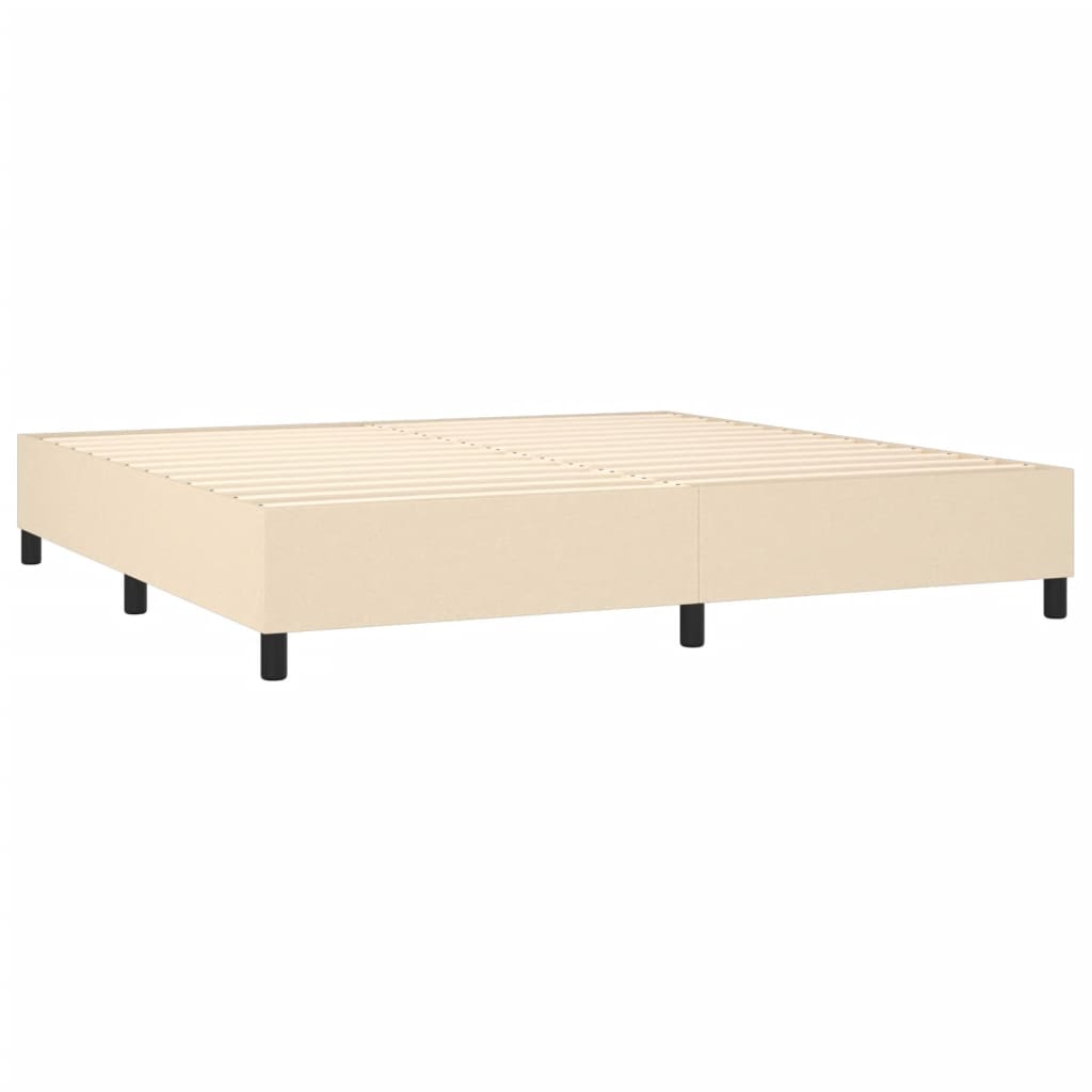 Krevet box spring s madracem LED krem 200x200 cm od tkanine