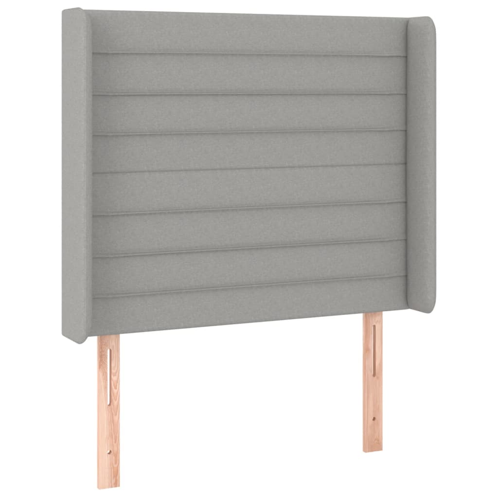 Krevet box spring s madracem LED svjetlosivi 90x190 cm tkanina