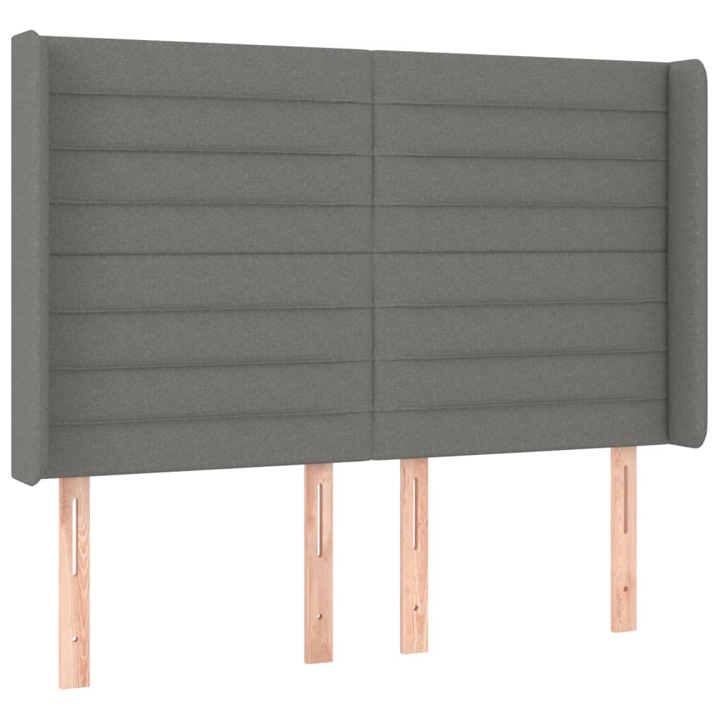 Krevet box spring s madracem LED tamnosivi 140x200 cm tkanina