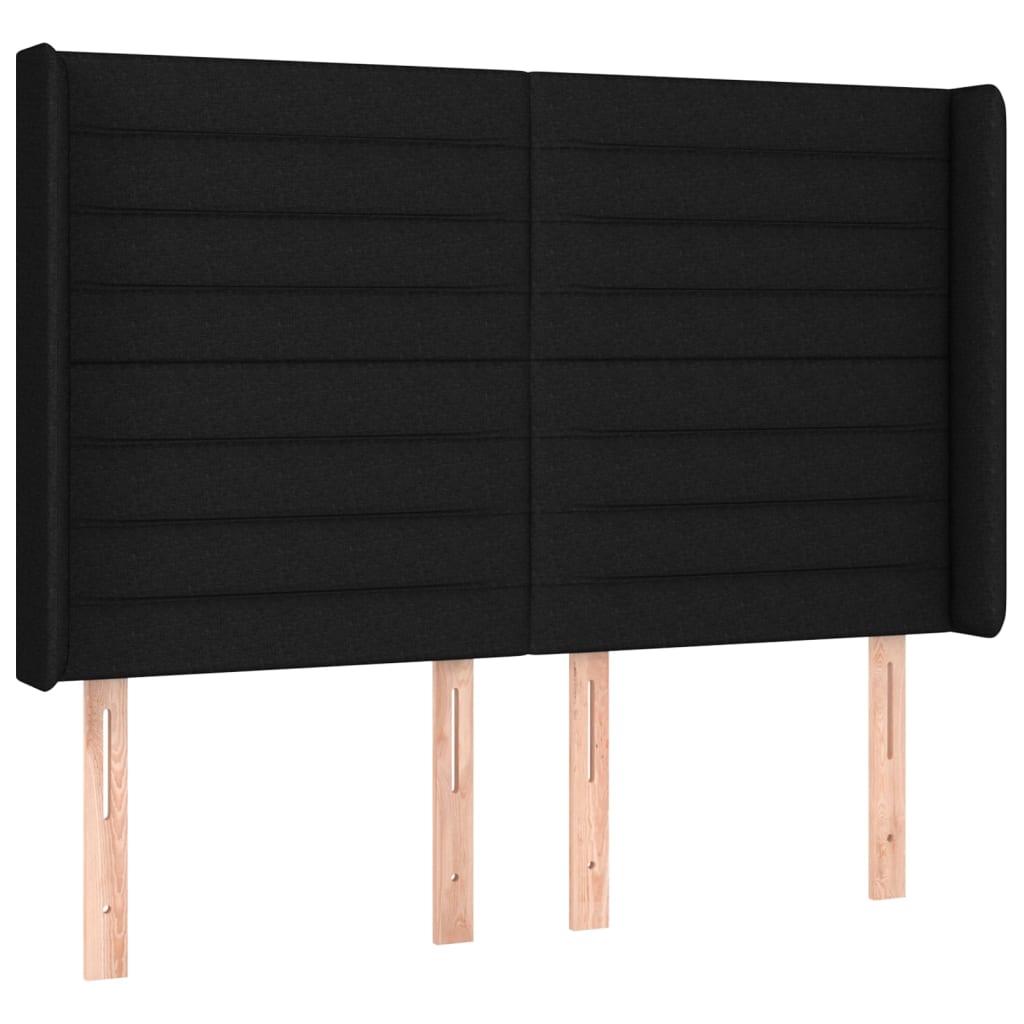 Krevet box spring s madracem LED crni 140x200 cm od tkanine