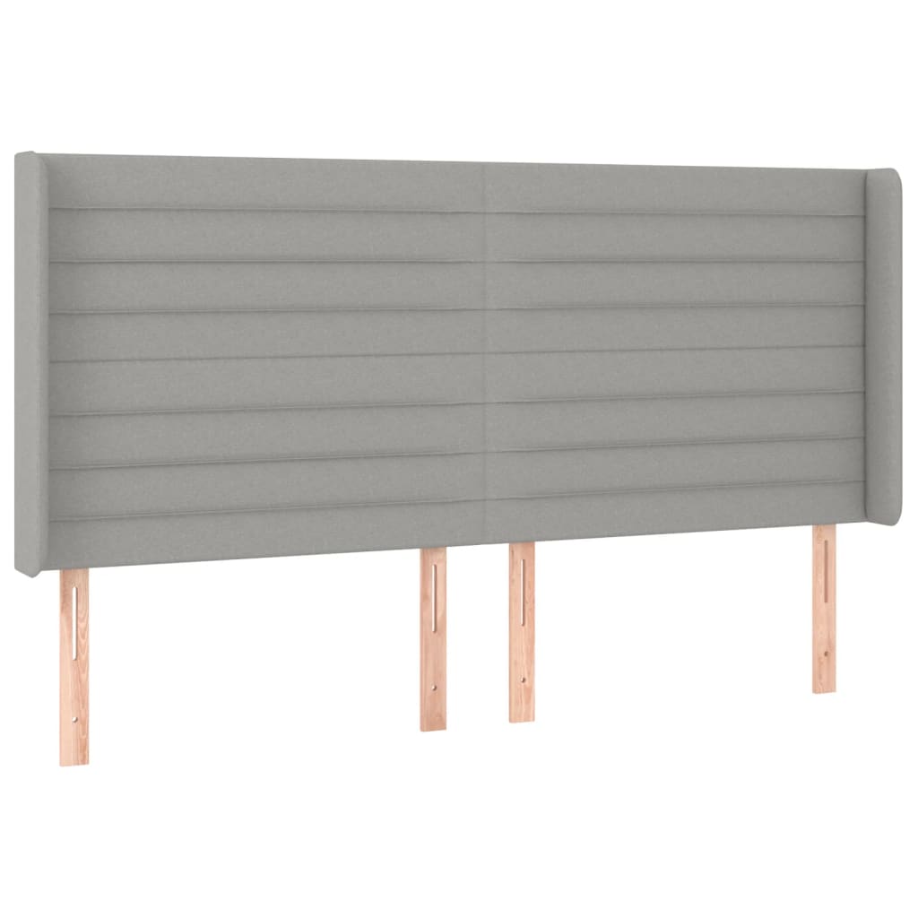 Krevet box spring s madracem LED svjetlosivi 200x200 cm tkanina