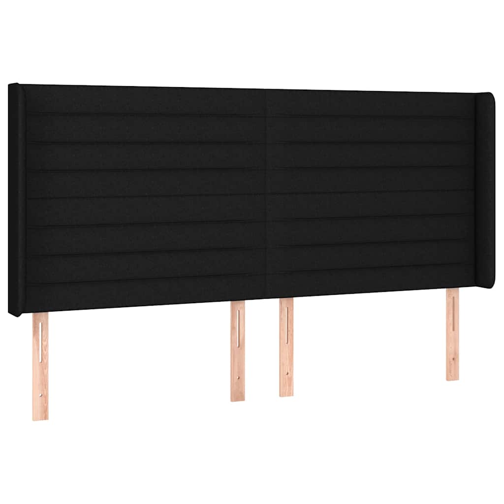 Krevet box spring s madracem LED crni 200x200 cm od tkanine