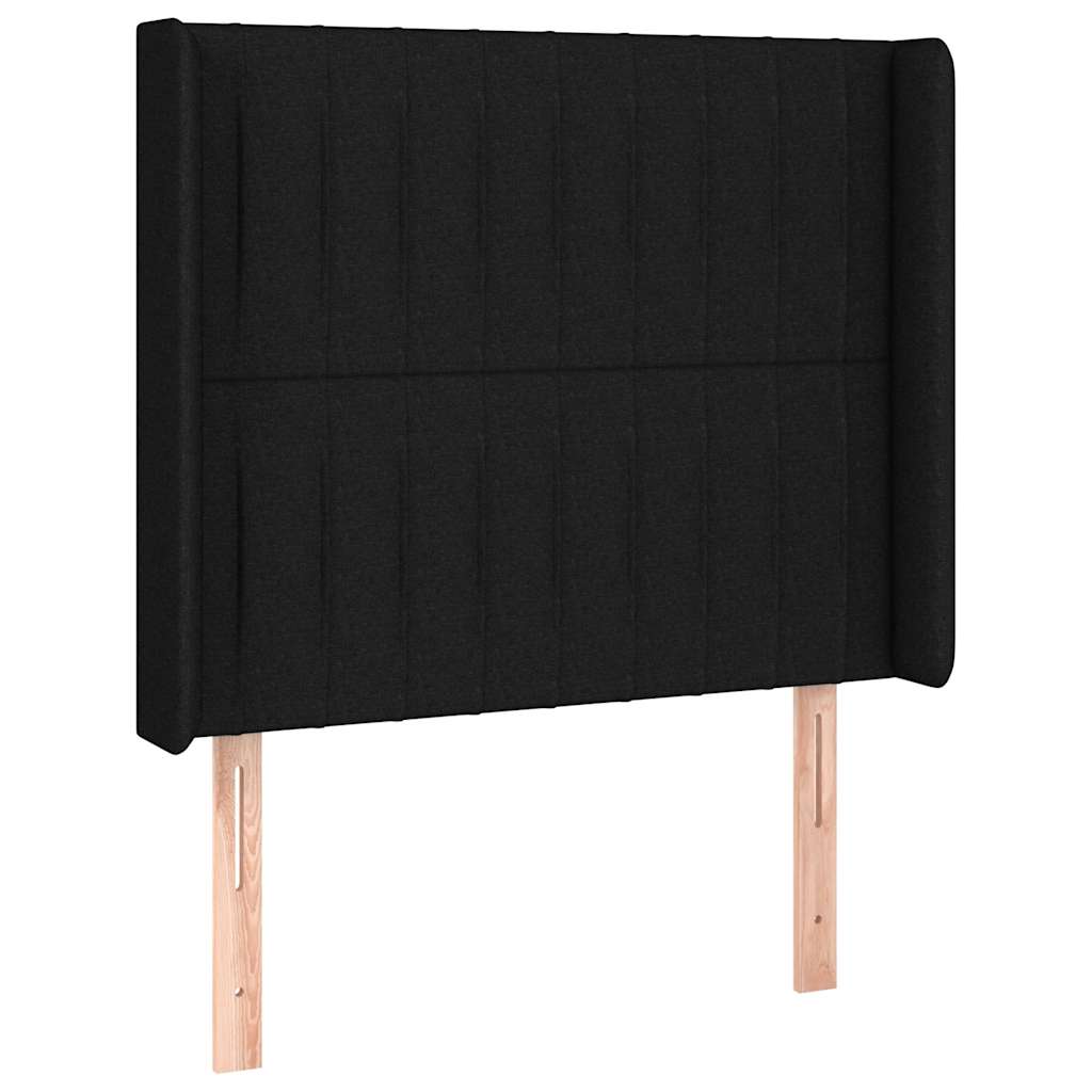 Krevet box spring s madracem LED crni 80 x 200 cm od tkanine
