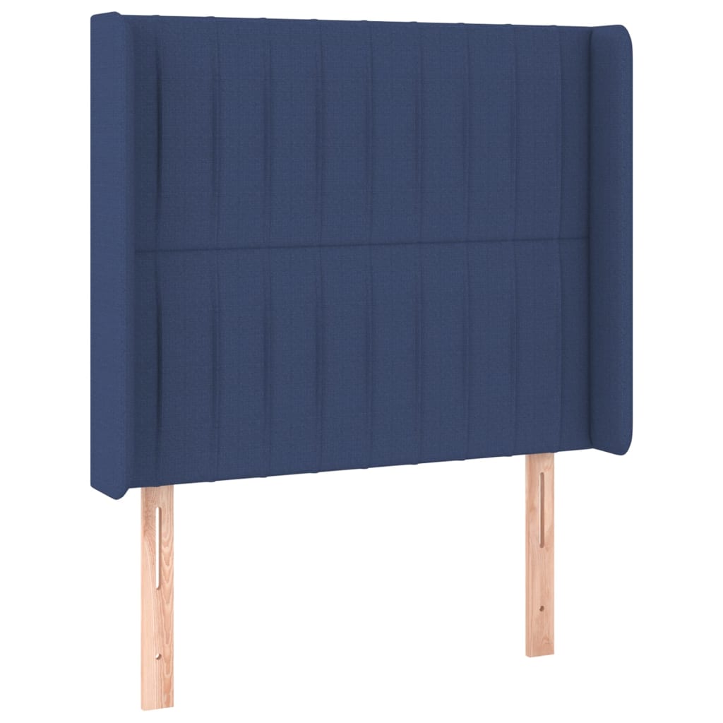 Krevet box spring s madracem LED plavi 80 x 200 cm od tkanine