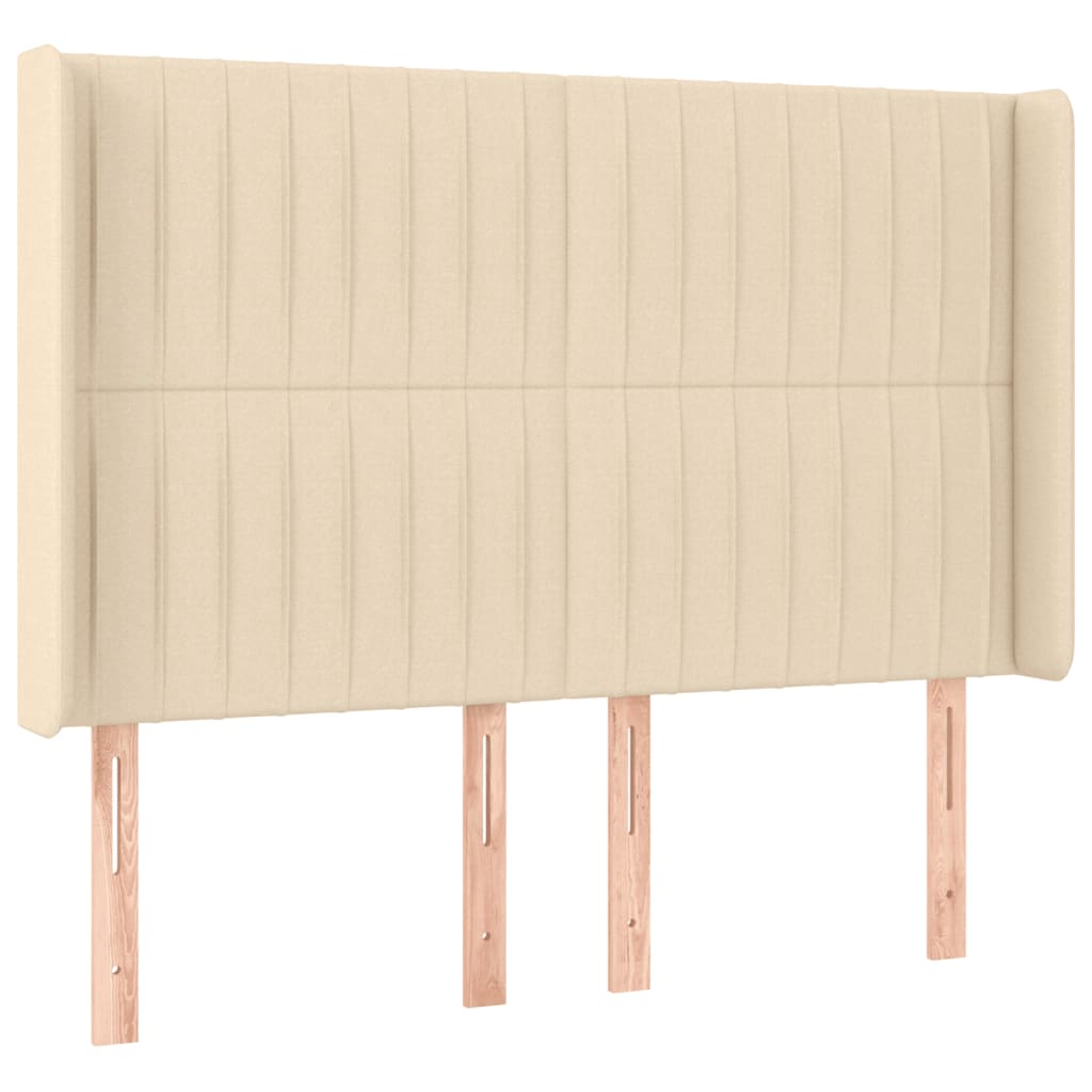Krevet box spring s madracem LED krem 140x190 cm od tkanine
