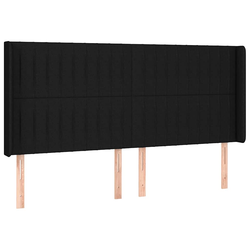 Krevet box spring s madracem LED crni 200x200 cm od tkanine