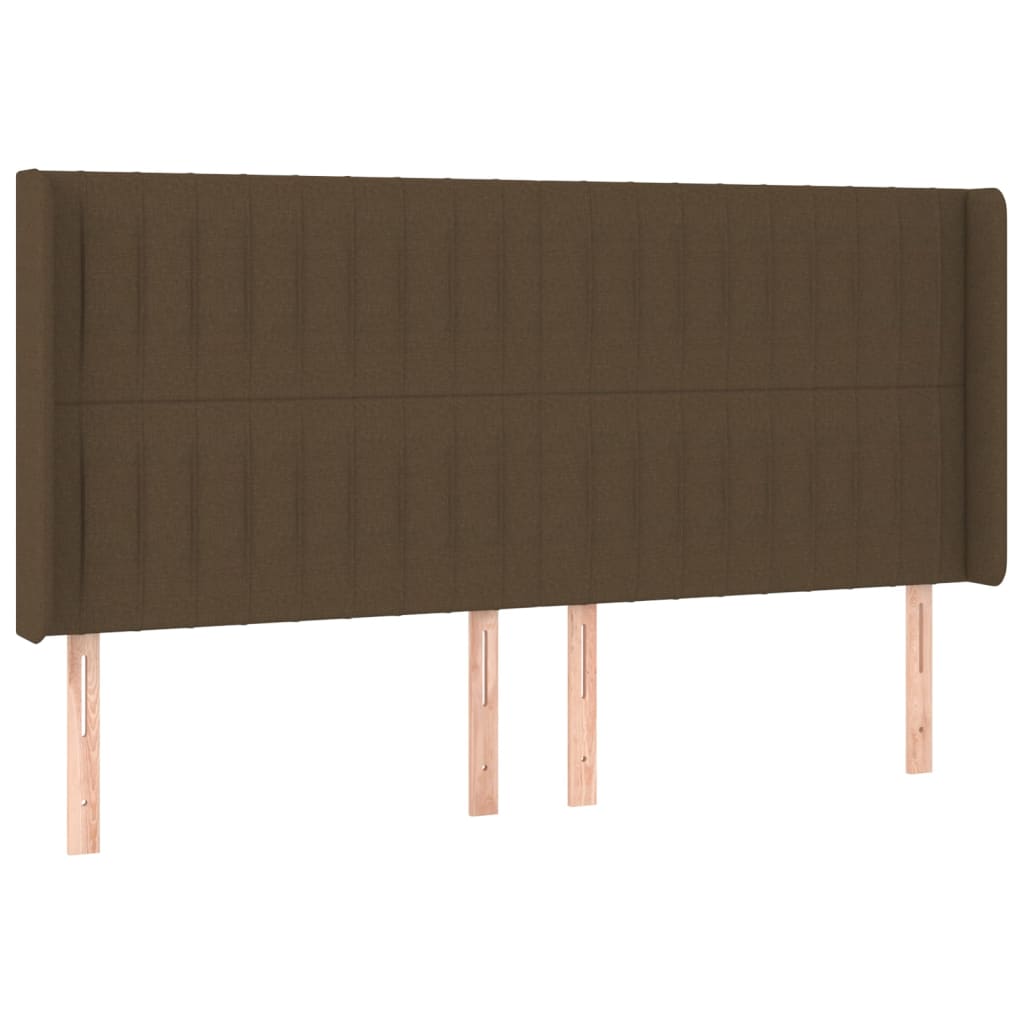Krevet box spring s madracem LED tamnosmeđi 200x200 cm tkanina