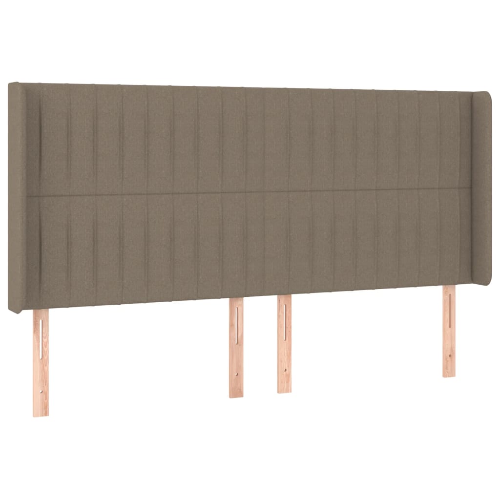 Krevet box spring s madracem LED smeđesivi 200x200 cm tkanina