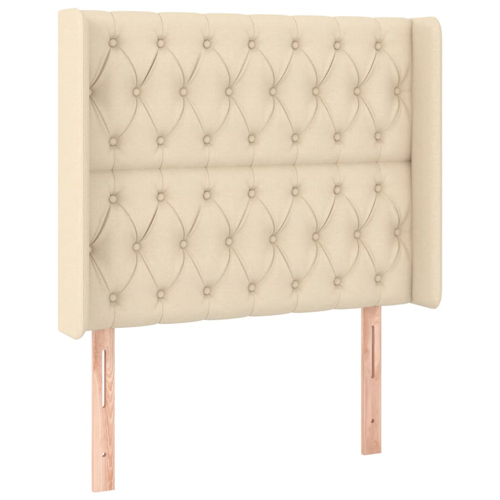 Krevet box spring s madracem LED krem 90x190 cm od tkanine