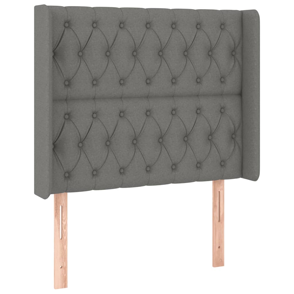Krevet box spring s madracem LED tamnosivi 90x200 cm tkanina