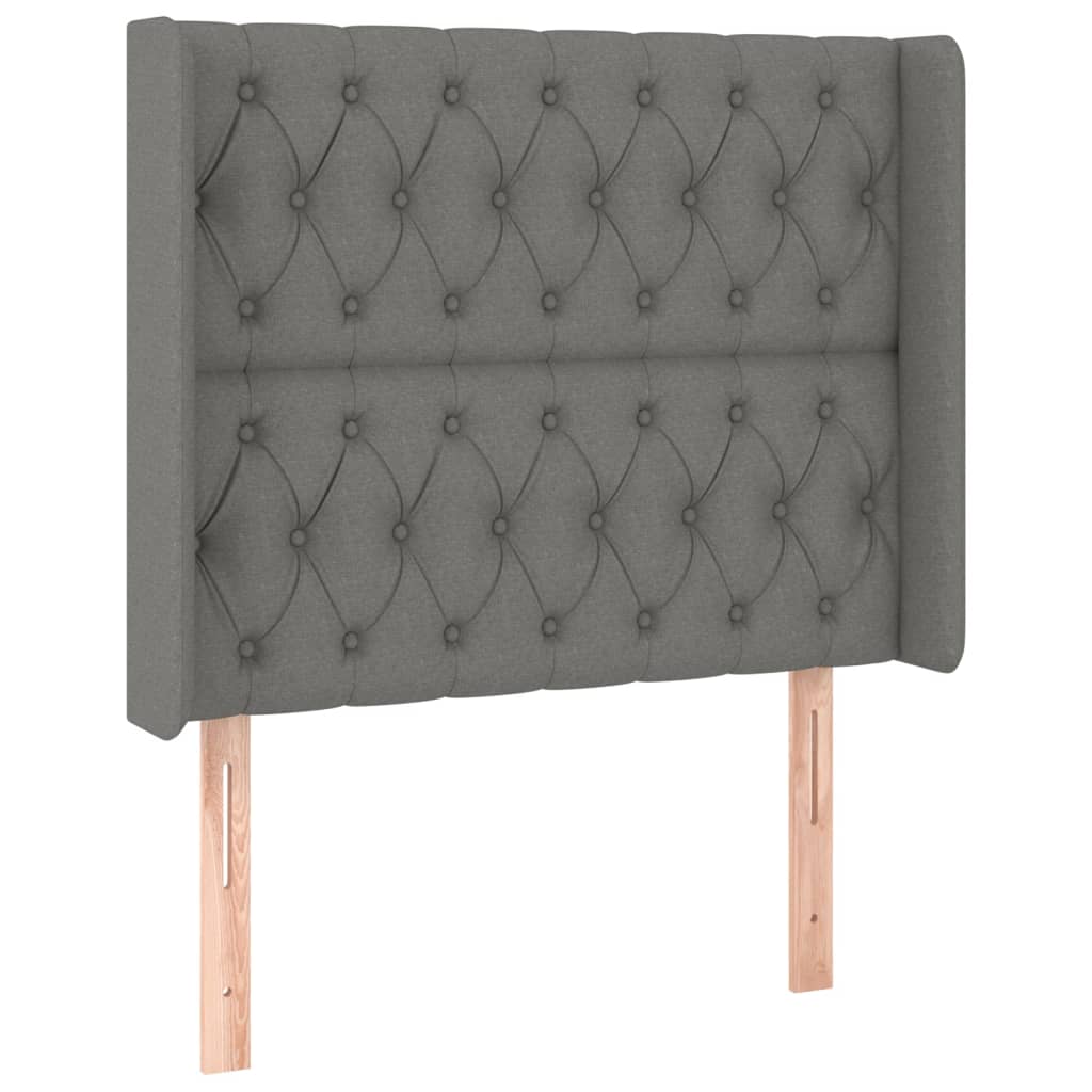Krevet box spring s madracem LED tamnosivi 100x200 cm tkanina