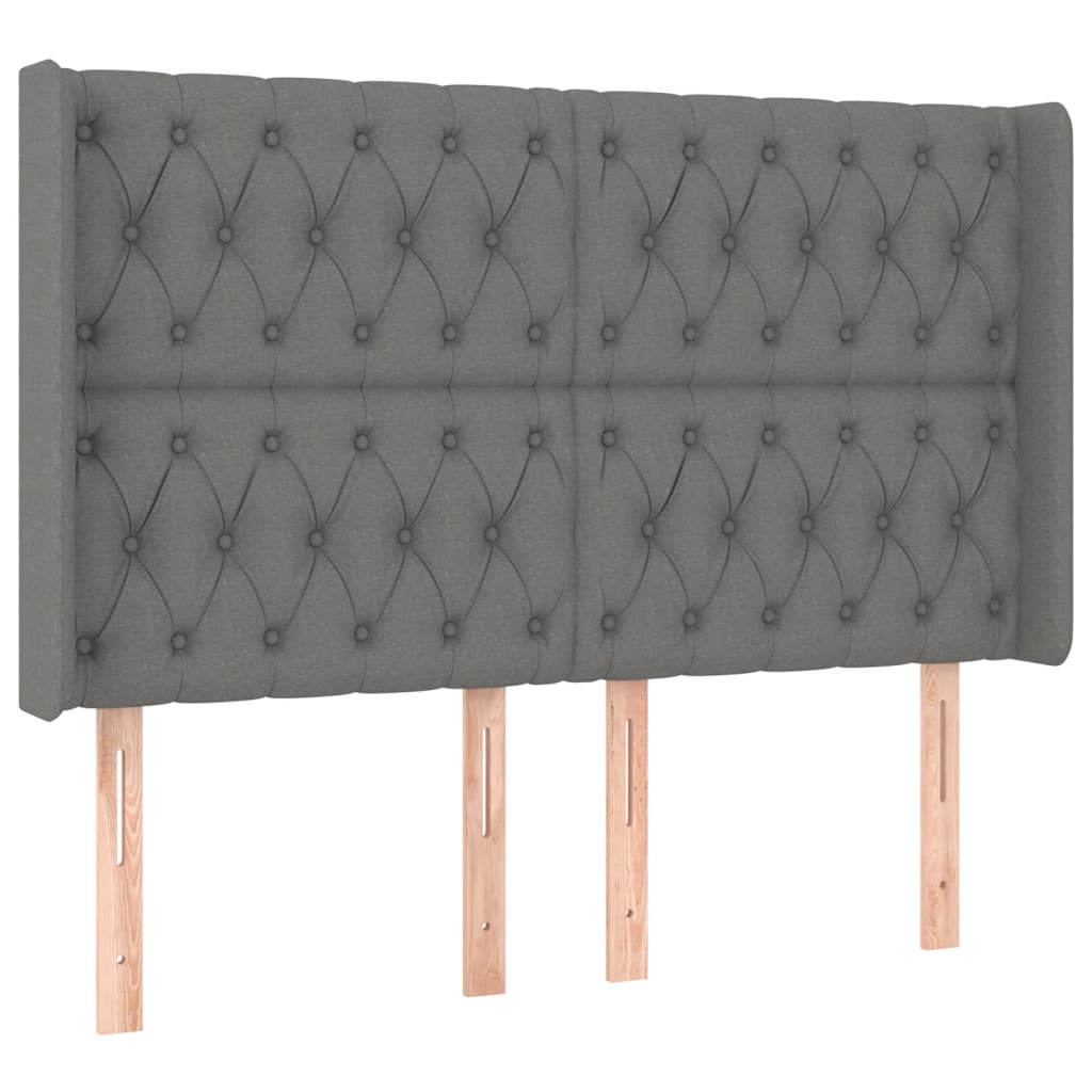 Krevet box spring s madracem LED tamnosivi 140x190 cm tkanina